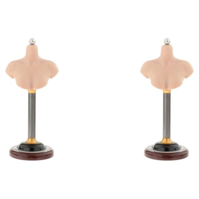 Baohd Sleek and Practical Male Female Bust Stand PVC Model for Wigs Female C 2Set