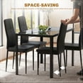 thumbnail image 4 of HOMCOM Ensemble de Table à Manger pour 4, Table de Cuisine Rectangulaire en Verre avec Chaises, 4 of 10
