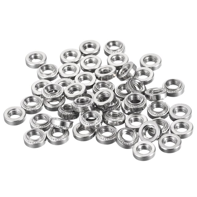 Unique Bargains Self -Clinching Nuts,#10-32x0.12-Inch Stainless Steel Rivet Nut Round Head Steel Metal Sheet Mounting Fastener 50pcs