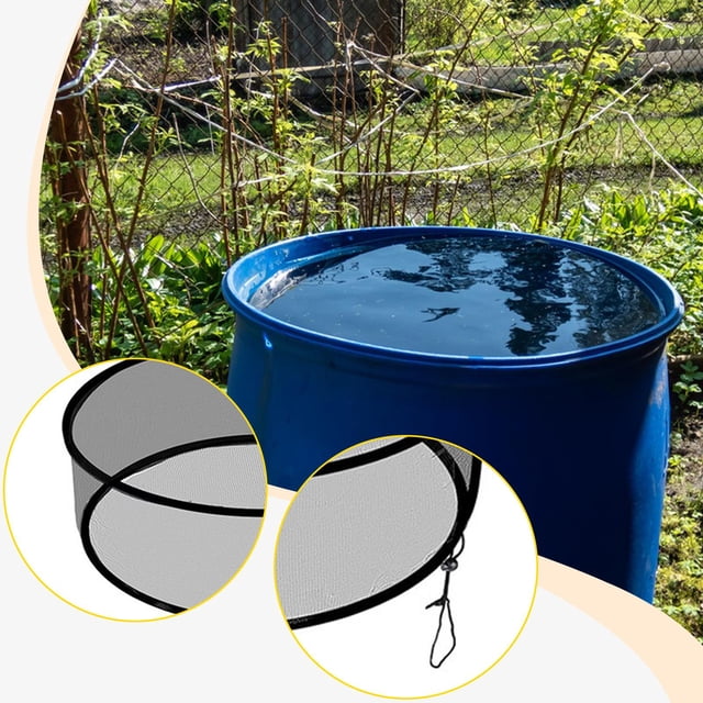 DYNWAVECA Rain Barrel Mesh Cover Water Collection Buckets Cover Accessory Practical Easy to Install Premium Rain Barrel Netting Screen 63cmx63cmx25cm