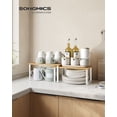 thumbnail image 4 of 2 Pack Cabinet Organizer Shelf, Kitchen Counter Shelves, Kitchen Storage, Spice Rack, Stackable, Expandable, Metal and Engineered Wood, Cloud White and Natural Beige, 4 of 8
