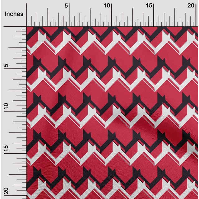 oneOone Georgette Viscose Fabric Chevron Geometric Printed Craft Fabric BTY 42 Inch Wide