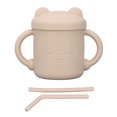 thumbnail image 2 of Silicone Baby Cup Drinking Training Two Handles Lid Straw Cartoon Style  Durable Silicone Toddler Straw Cups, 2 of 8