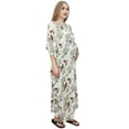 thumbnail image 3 of Bimba Robe Maxi de Maternité à Imprimé Floral pour Mamans, Blanche, Manches Kimono, Caftan-22, 3 of 7