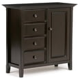 thumbnail image 1 of Simpli Home Amherst Armoire de Rangement Moyenne en Bois Massif, Brun Hickory, 1 of 5