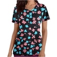 thumbnail image 1 of Pisexur Womens Scrub Tops Boasting Colorful Floral Prints Along With Short Sleeve Scrub Tops Suitable for Nursing Uniforms With Convenient Pockets, 1 of 4