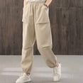 thumbnail image 2 of Timegard Cotton Linen Pants pour Femmes, Taille Élastique, Bas Resserré, Pantalon Court Décontracté d'Été avec Poches, 2 of 5