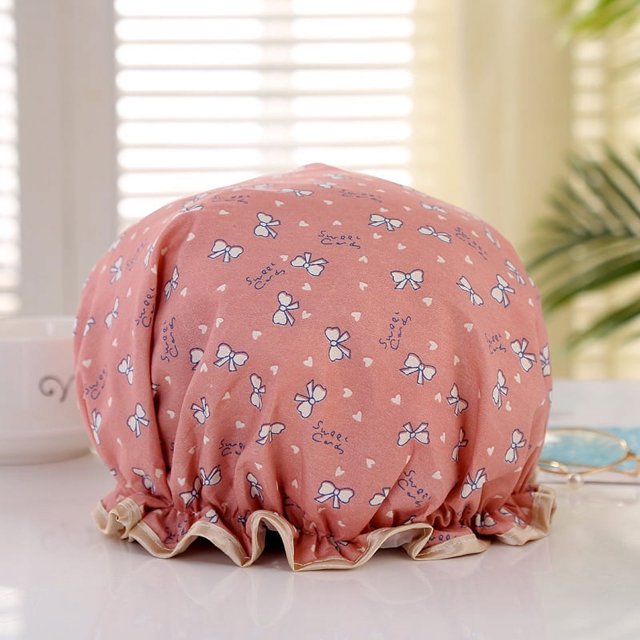 Bonnet de Douche, Bonnets de Douche pour Femmes, Bonnet de Douche à Double Couche Imperméable Protection des Cheveux Bonnets de Douche en EVA Réutilisables