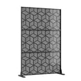 thumbnail image 2 of Edtara Outdoor Privacy Screen, Laser Cut Metal Divider Panel with Tropical Leaf Design, Freestanding and Weatherproof for Patio, Deck, Backyard, or Balcony, 2 of 8