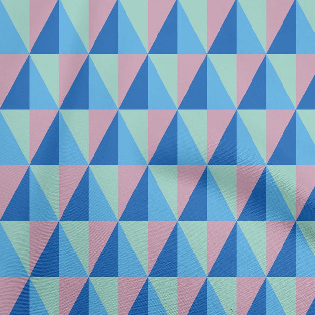 oneOone Polyester Spandex Medium Blue Fabric Geometric Craft Projects Decor Fabric Printed By The Yard 56 Inch Wide