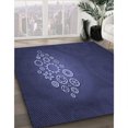 thumbnail image 3 of Ahgly Tapis d'Intérieur Lavable en Machine Carré Transitionnel Bleu Nuit, 5 Pieds Carré, 3 of 7
