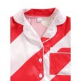 thumbnail image 4 of FOCUSNORM Kids Pajamas Set Stripe Printed Pattern Long Sleeve Tops and Pants, 4 of 7