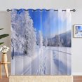thumbnail image 1 of Blue Marble Blackout Kitchen Window Tier Curtains and Valance Set, 36 Inch Abstract Art Window Curtains Set with Rod Pocket for Small Windows, Living Room or Bathroom, 1 of 6