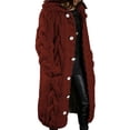 thumbnail image 1 of Qertyioot Womens Long Sleeve Cable Knit Long Cardigan Open Front Button Sweater Outerwear, 1 of 6