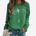 thumbnail image 2 of Penkiiy Blouses pour Femmes Hauts pour Femmes Automne Manches Longues Chandail Ample à Enfiler Chemise Décontractée Dames Imprimé Poitrine Chandails à Col Rond Vert Vêtements Y2K, 2 of 8