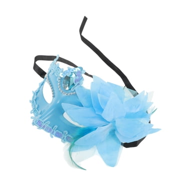 Unique Bargains 1 Pc Lily Princess Half Face Party Mask for Masquerade Party Blue