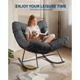 thumbnail image 4 of GOGRANT Outdoor Papasan Rocking Chair, Oversized Patio Rocker with Thick Cushion & Sturdy Metal Frame, Wicker Egg Chair for Balcony Backyard Porch Garden, 350LBS Capacity, Black, 4 of 13