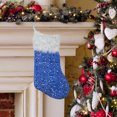 thumbnail image 4 of Fridja 14.7 Inch Large Sequins Christmas Stocking with White Super Soft Plush Cuff Large Christmas Stocking for Family Holiday Decorations and Xmas Tree Fireplace (Blue), 4 of 5