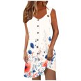 thumbnail image 1 of Ovzne Robes pour Femmes Robe Femme Robe de Printemps et d'Été pour Femmes Vacances Boutonnée Col en V à Bretelles Robe Haut Grande Taille Robe Maxi Imprimée Liquidation, 1 of 6