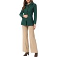 thumbnail image 2 of INSPIRE CHIC Manteau à Col Simple pour Femmes Peter Pan Vert Foncé, 2 of 6