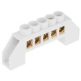 thumbnail image 1 of 10pcs 5 Hole Bridge Design Electrical Distribution Wire Screw Brass Terminal Block Connectors Pre Insulated Terminal Barrier Strip Block Neutral Wiring Block Connector Bar, 1 of 7