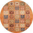 thumbnail image 1 of Ahgly Company Tapis d'Intérieur Ronds Abstraits Orange Tapis de Zone Abstraits, 8 Pieds Rond, 1 of 6
