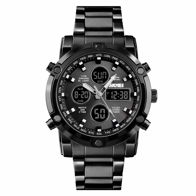 Up to 65% Off Multifunctional Outdoor Watch Double Display Luminous Sports Electronic Watch Necklace Rings Earring Jewelry on Clearance