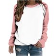 thumbnail image 1 of AherBiu Chandails à Col Rond pour Femmes, Hauts à Manches Longues, Hauts à Blocs de Couleur pour Sorties, T-Shirts d'Entraînement, 1 of 7