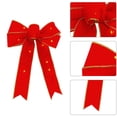 thumbnail image 4 of Christmas Tree Topperlarge Led Christmas Wreath Bows Led Christmas Wreath Bows Red Velvet Bows with Led Lights Christmas Tree Decoration Bows Front Door Happy New Year Christmas, 4 of 6