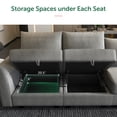 thumbnail image 3 of HONBAY Modular Sectional Sofa with Storage, U Shaped Couch with Reversible Chaise and Storage Ottomans, Gray, 3 of 7