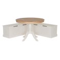 thumbnail image 1 of Riverbay Furniture Backless White Storage Nook and Round Table Natural Wood, 1 of 15