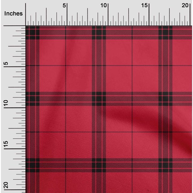 oneOone Cotton Poplin Fabric Tartan Check Print Fabric BTY 42 Inch Wide