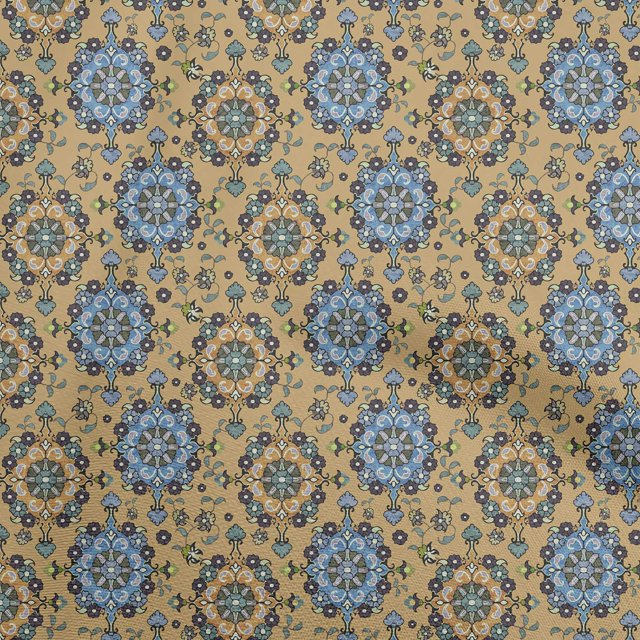 oneOone Rayon Light Brown Fabric Asian Kilim Craft Projects Decor Fabric Printed By The Yard 56 Inch Wide