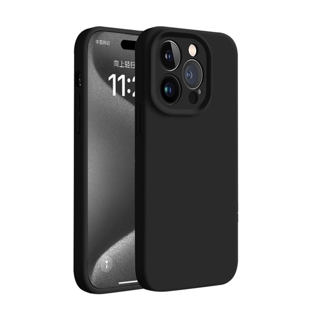 Case for iPhone 15 Pro Liquid Silicone Case, Triple-Layers Soft PC Gel Rubber Shockproof Anti-Dust Cover, Upgrade Camera Protection Scratch Resistant Slim Phone Case for iPhone 15 Pro, Black