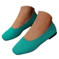 thumbnail image 1 of Womens Square Toe Dressy Shoes Spring Fall Knit Fashion Casual Ballet Flats Slip on Loafers for Ladies, 1 of 6