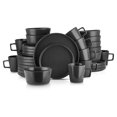 thumbnail image 1 of Stone Lain Celina Stoneware 32 Piece Dinnerware Set, Service for 8, Black Matte, 1 of 9