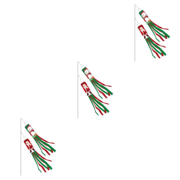 Baohd 2piece Holiday Windsocks Flag Easy Hanging And Wide Application Christmas Windsock Flag 3Set