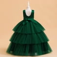 thumbnail image 4 of FhsagQ Robes Robes de Noël pour Filles 8-10 Robe Moulante Enfant Robe de Fête Filles Sans Manches Gâteau Mode Robe Douce Fête Robe Princesse Performance Vert 6-7 Ans, 4 of 4