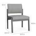 thumbnail image 3 of Fauteuil d'Appoint Sans Accoudoirs Lenox en Acier pour Réception / Acier Argenté / Gris, 3 of 5