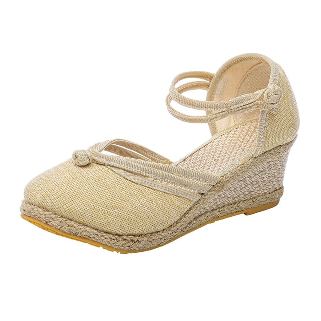 Sandales pour Femmes 2025 Sandales à Plateforme pour Femmes Sandales à Plateforme Sandales Compensées Mode Polyvalentes Sandales S pour Femmes Sandales Tressées à Boucle Respirantes Compensées Funky Monkey Sandales pour Femmes Sandales