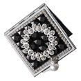 thumbnail image 3 of icolorfuled 1PC Small Square Metal Mirror Pearl Pendant Makeup Mirror Double-sided Mirror, 3 of 6
