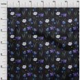 thumbnail image 3 of oneOone Cotton Flex Medium Blue Fabric Floral Retro Sewing Material Print Fabric By The Yard 40 Inch Wide, 3 of 5