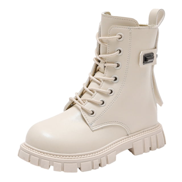Kcodviy Children Shoes Able Thick Tall Girls Riding Boots Soled Boots Able Baby Kids Mid Calf Boots Soft Soled High Top Fall Boots for Girls Princess Boots