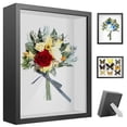 thumbnail image 2 of EASTIN 8x10 inch Shadow Box Frame with Linen Back - Sturdy Rustic Memory Display Case of Flower Pictures Medals and More Tempered Glass, 2 of 8