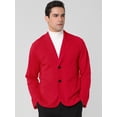 thumbnail image 4 of INSPIRE CHIC Blazer en Tricot à Revers Cranté à Manches Longues pour Homme avec Poches, 4 of 4