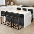 thumbnail image 2 of BeesClover Bar Stools Set of 2, Modern Counter Height Bar Stools with Back and Footrest, Faux Leather Upholstered Barstools Chairs for Kitchen Island Dining Room Bar, 2 of 9
