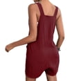 thumbnail image 3 of Gspmoly Shorts de Course pour Femmes, Mode Femme Été Décontractée Combinaison Courte Sans Manches à Bretelles Shorts de Randonnée Femmes Aubaines du Jour Vin G, 3 of 7