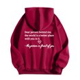 thumbnail image 1 of Rbaofujie Chandails à Capuche pour Femmes Femme Mode Imprimé Col Rond Manches Longues T-Shirt à Capuche Hauts Blouse Cardigan Bordeaux Chandails pour Femmes, 1 of 4