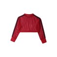 thumbnail image 2 of Manyakai Hauts Classiques de Ballet à Manches Longues en Résille pour Filles Jeunes Filles Manches Longues Col Rond Sport Danse Crop Top Rouge 10, 2 of 7
