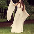 thumbnail image 2 of Ketyyh-chn99 Robe Formelle Femme Élégante Féminine Robe de Soirée Élégante Manches Longues Robe Longue Confortable Blanc,2TG, 2 of 5